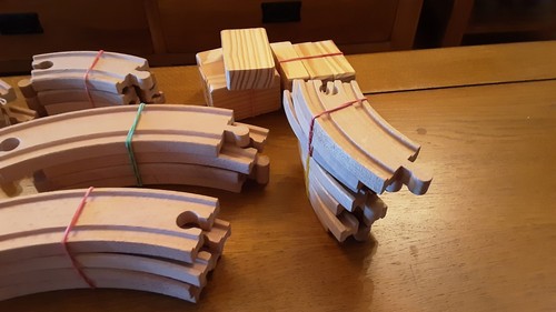 Pieces wooden train - of,