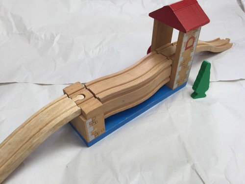 Wooden train track bridge - wooden,