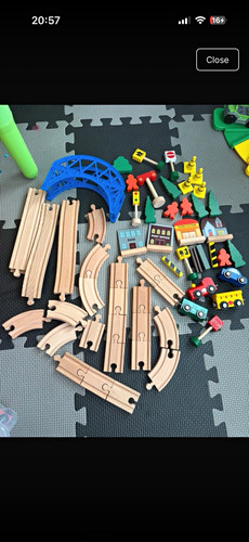 Wooden toy train track bundle - train,