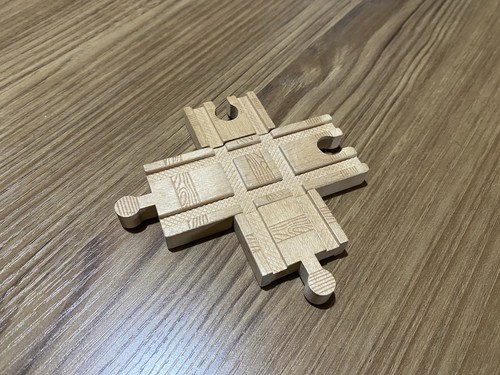 Wooden train track crossing - train,
