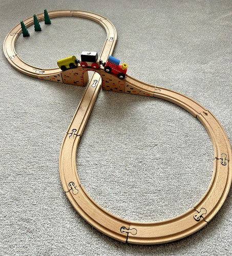 Wooden toy railway train - train, rail