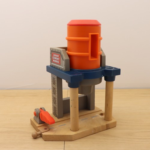 Wooden train track cement - train,