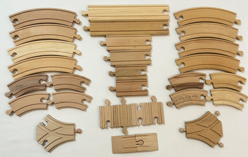 Wooden train track set x30 - of,