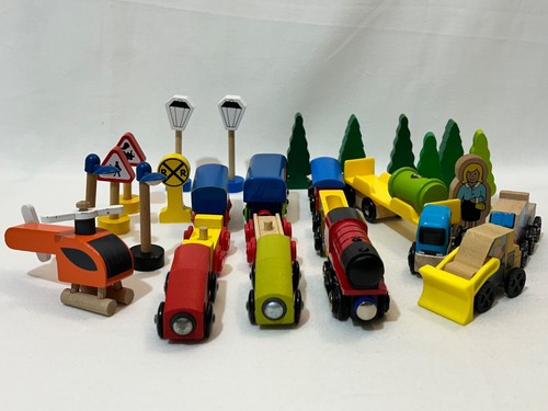 Trains trees trucks carriages - trucks,