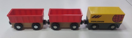 Wooden train track wagons