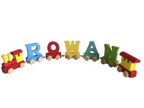 Personalised wooden name train
