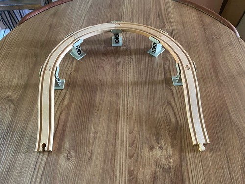 Wooden train track - train, bridge/