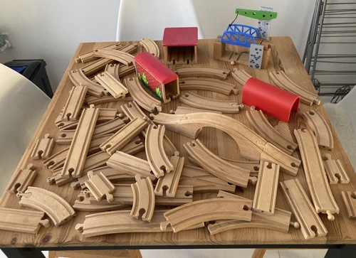 Wooden train track - train, tunnel