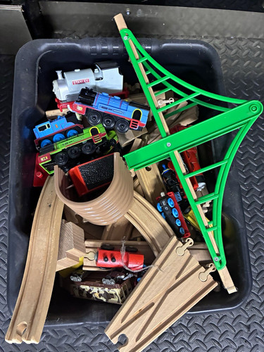 Wooden toy train track - toy,