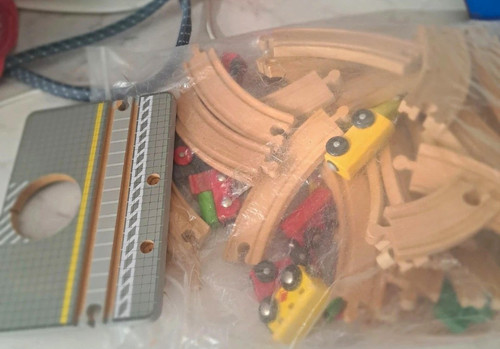 Wooden toy train track bundle - wooden,