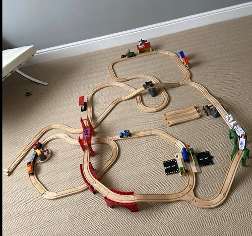 Wooden train track - wooden, with