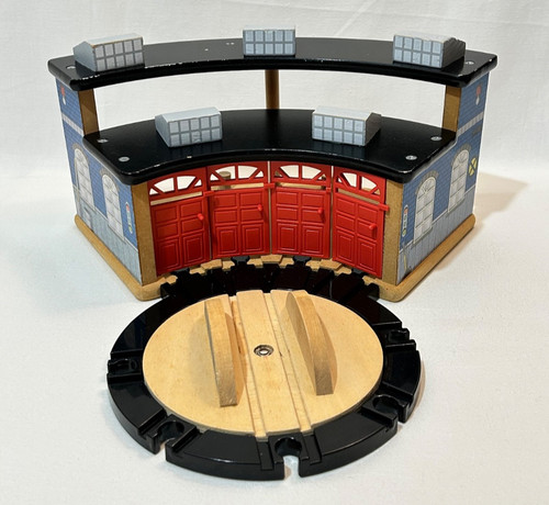 Wooden engine shed train - wooden,