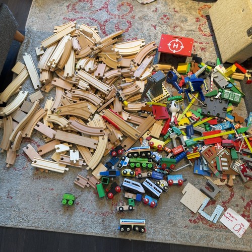 Large wooden train bundle - wooden,