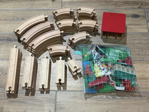 Wooden train tracks and - tracks,