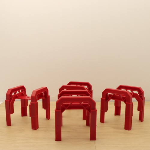 Wooden train track red plastic - train,