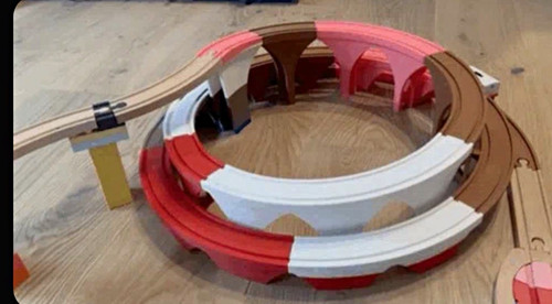 Wooden train track - wooden, spiral