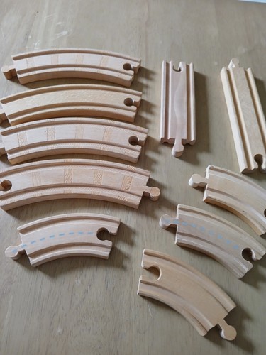 Wooden train track curves and - track,