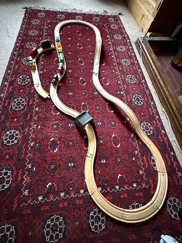 Wooden toy train - train, track