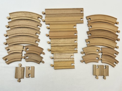 Wooden train track set x28 - train, of