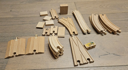 Wooden train track - track,