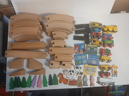 Large wooden train track plus - large,