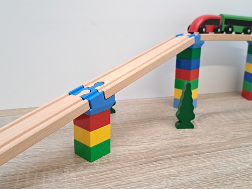 Angled duplo wooden train - angled, to
