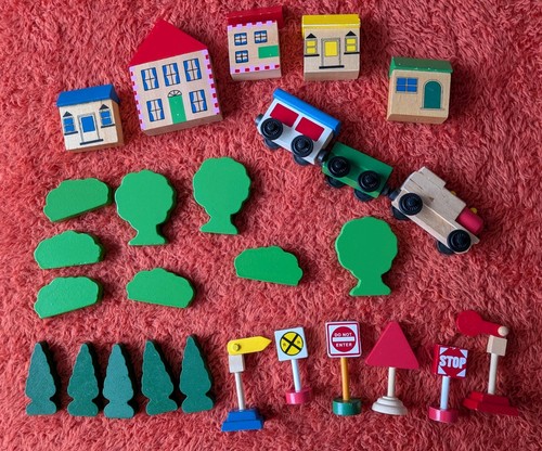 Wooden train track - , accessories
