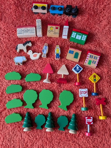 Wooden train track accessories