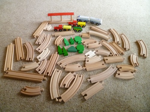 Wooden toy railway train - railway,