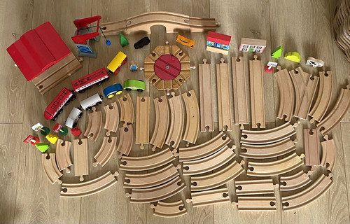Wooden train track set - set, with