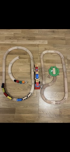 Wooden toy train track set - train,