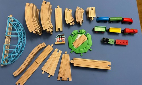 Wooden train track - , bridge
