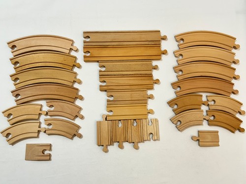Wooden train track set x28 - train,