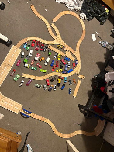 Wooden pre school train - train, road