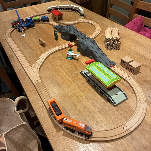 Large wooden train track - train,