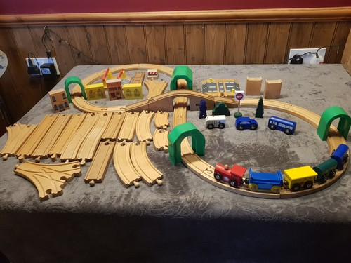 Bundle wooden train - train, track