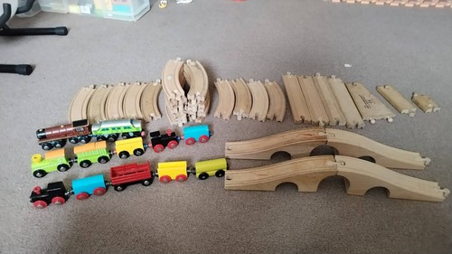 Wooden train track - wooden, bundle