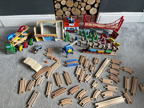 Wooden train track set bundle - track,