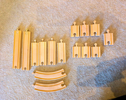 Wooden train track - track, pieces