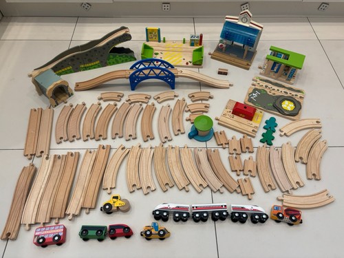 Wooden train track set - wooden,