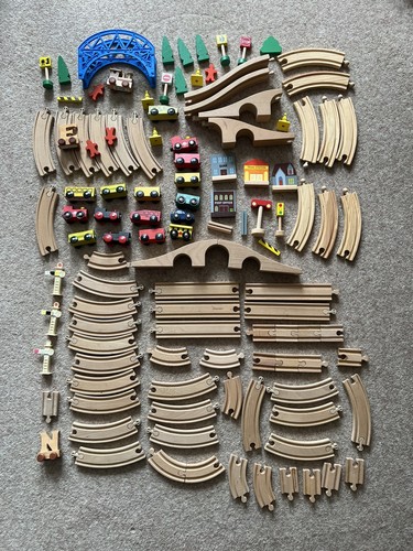 Wooden train set - train, track