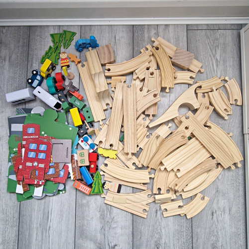 Little town wooden train track - little,