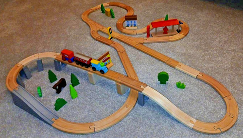 Wooden train set - wooden,
