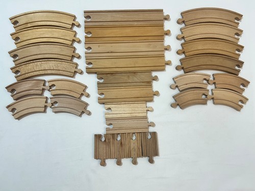 Wooden train track set x28 - wooden, of