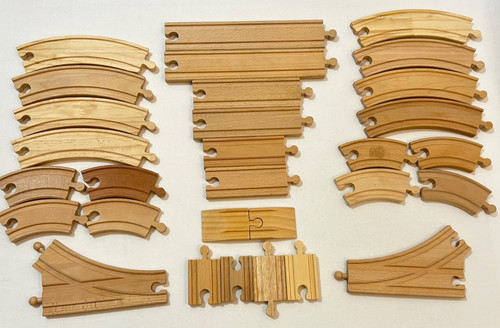 Wooden train track set x30 - set,