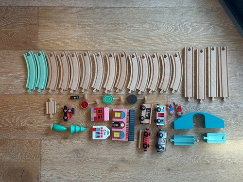 Large wooden train - wooden, set
