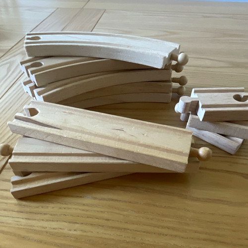 Wooden toy train track - toy,