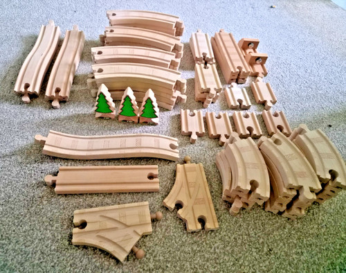 Large wooden train track - train,