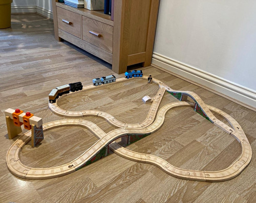 Wooden train track set - wooden,