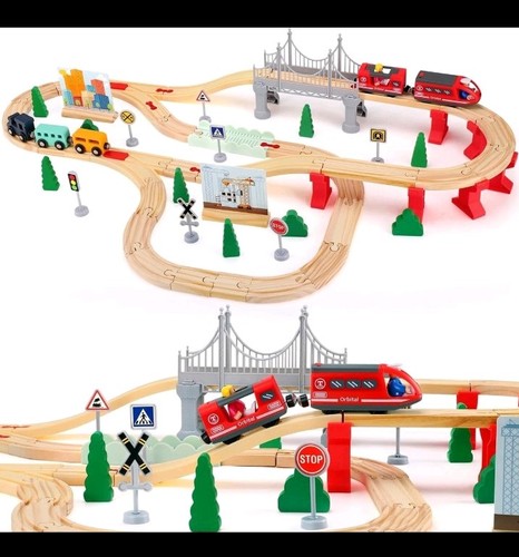 Wooden train set - wooden,